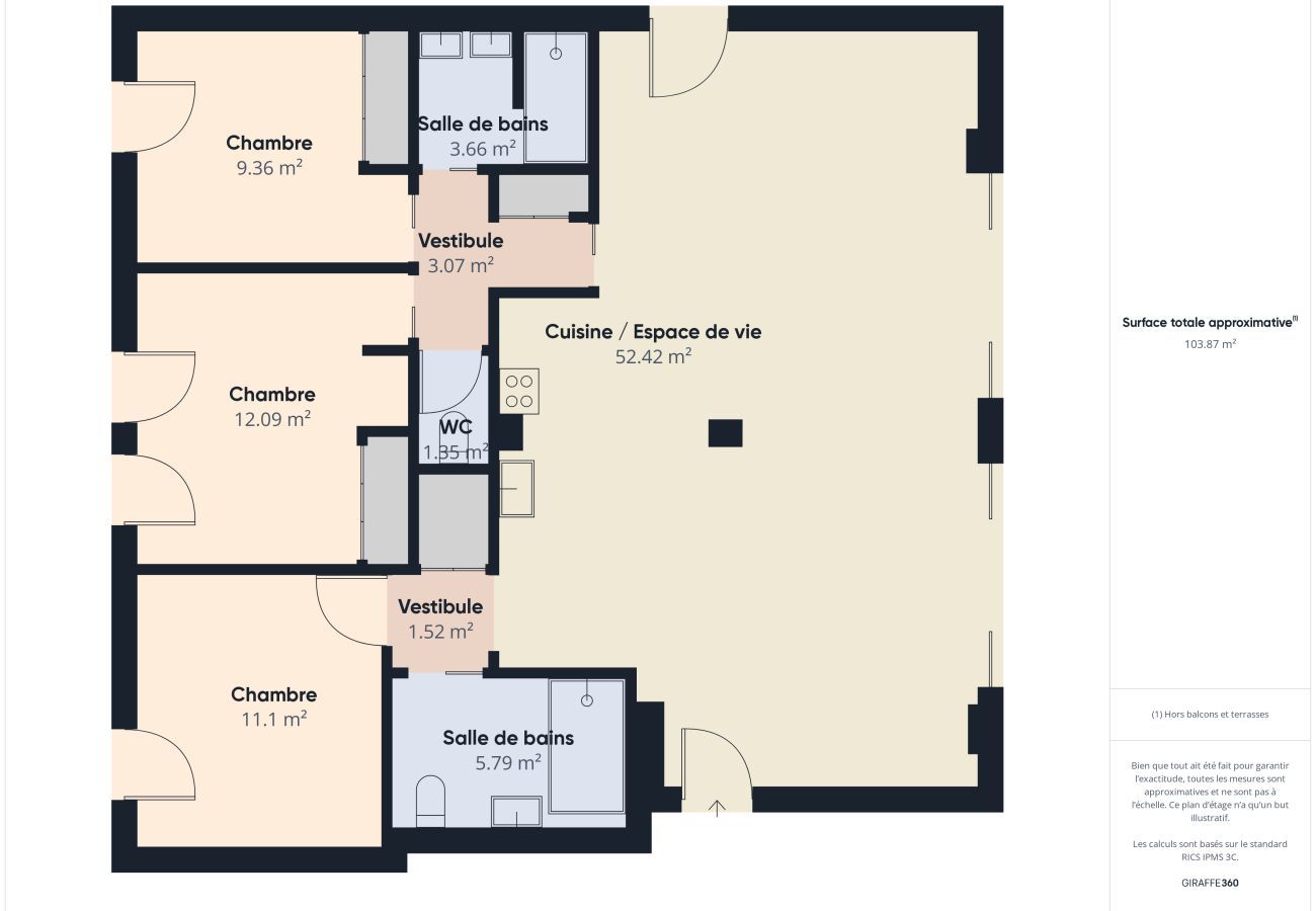 Apartment in La Tranche-sur-Mer - Seafront - Apartment for 12 - Terrace