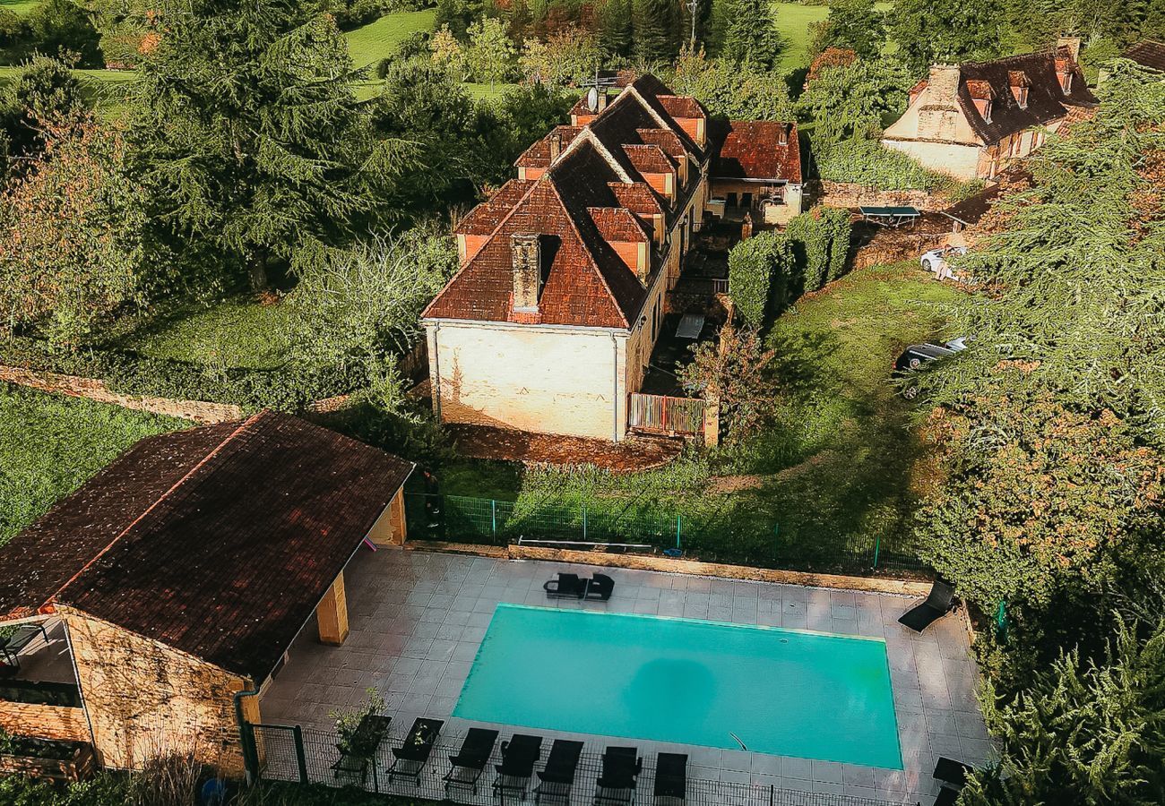 House in La Chapelle-Aubareil - Large house for 15 with pool and tennis court