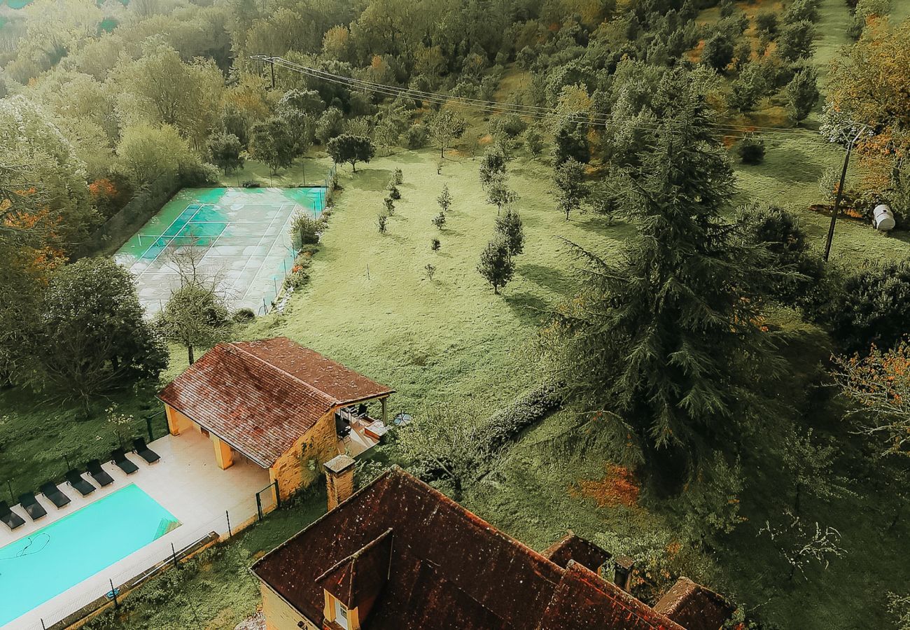House in La Chapelle-Aubareil - Large house for 15 with pool and tennis court