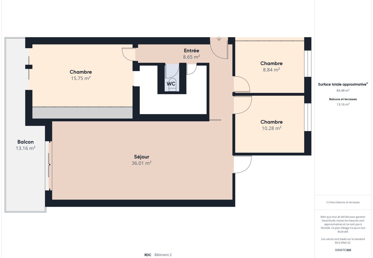 Apartment in Pornichet - Sea view - Apartment for 6 - 5 m from the beach