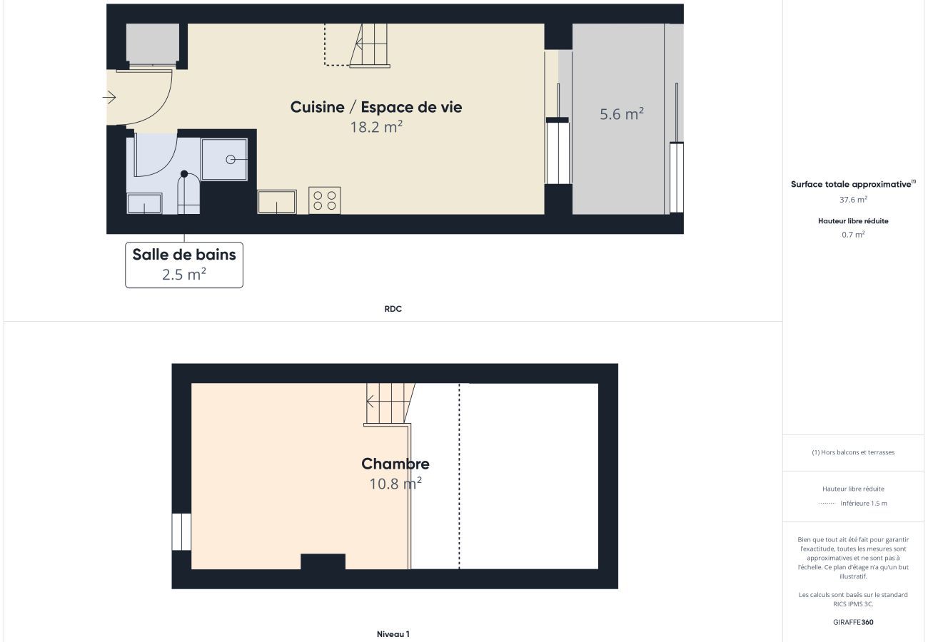 Studio in Longeville-sur-Mer - 50m from beach - Apartment for 5 - Terrace