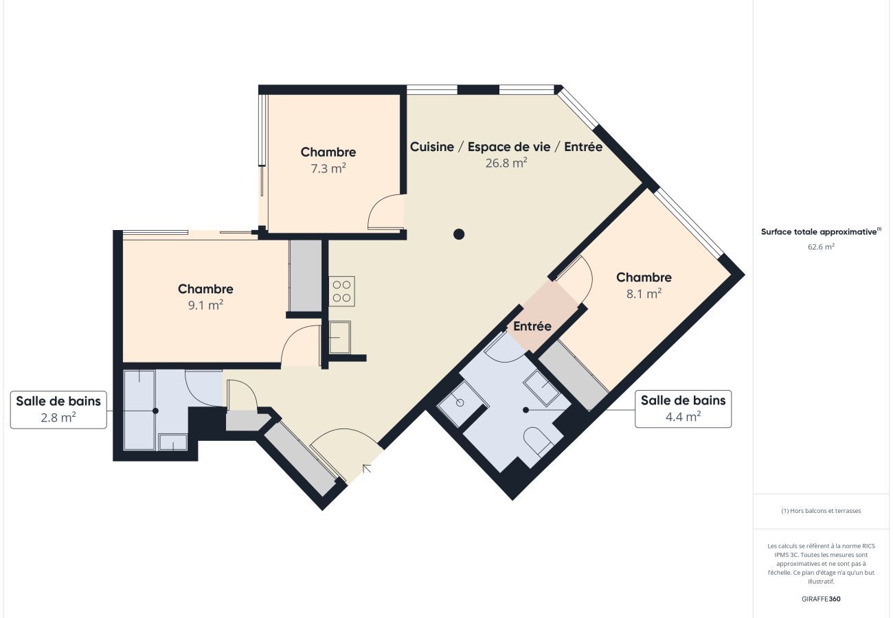 Apartment in Bénodet - Facing the Golf  – Apartment for 6 with Balcony