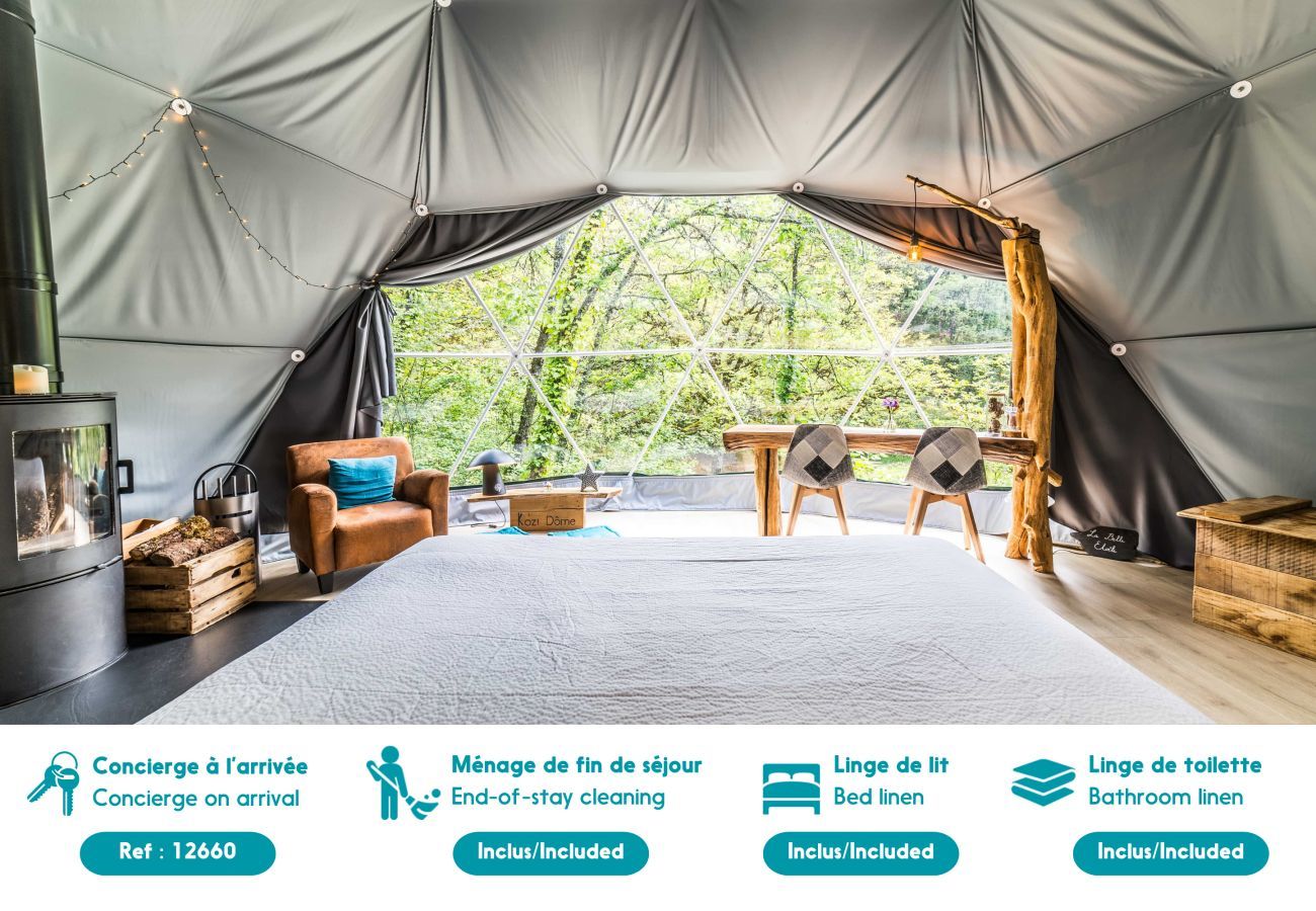 Bungalow in La Dornac - “La Belle Étoile” – Luxury Dome 40 m² – Jacuzzi