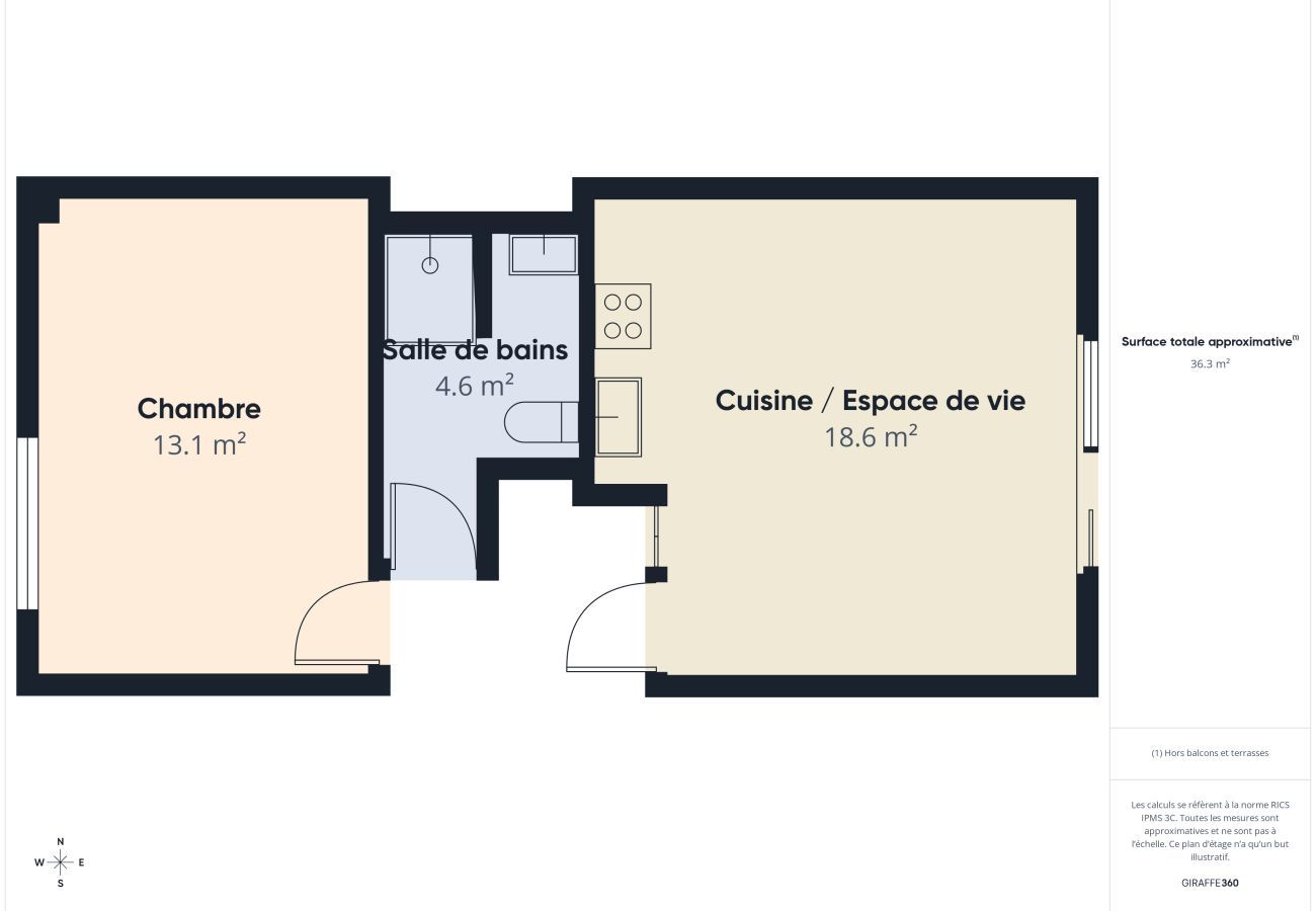 Apartment in Plouguerneau - 50 m from the beach - Apartment with terrace for 2