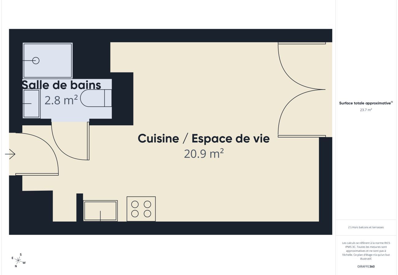 Studio in Biscarrosse - Keramas - studio for 3 - shared pool