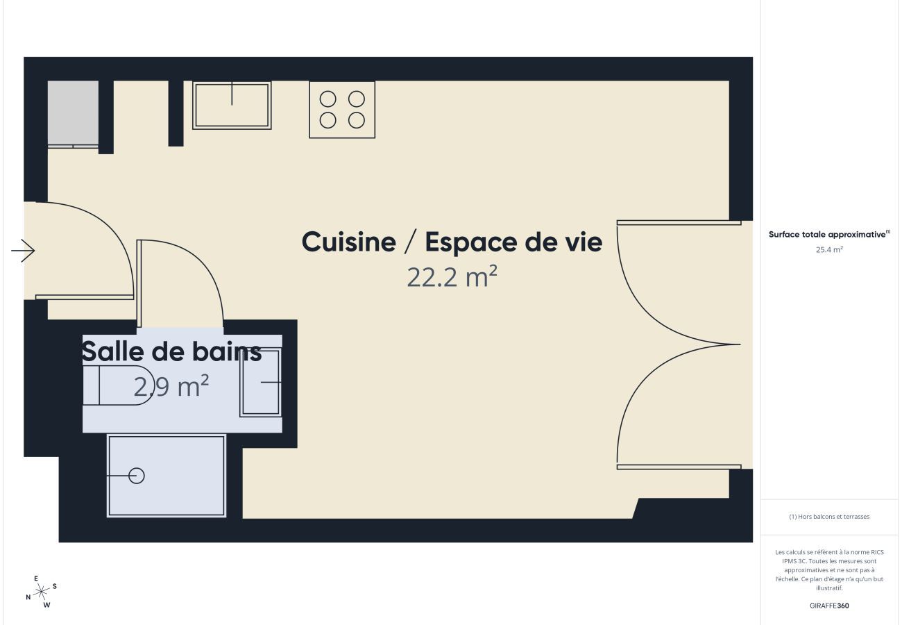 Studio in Biscarrosse - Le Quad - studio for 3 - shared pool