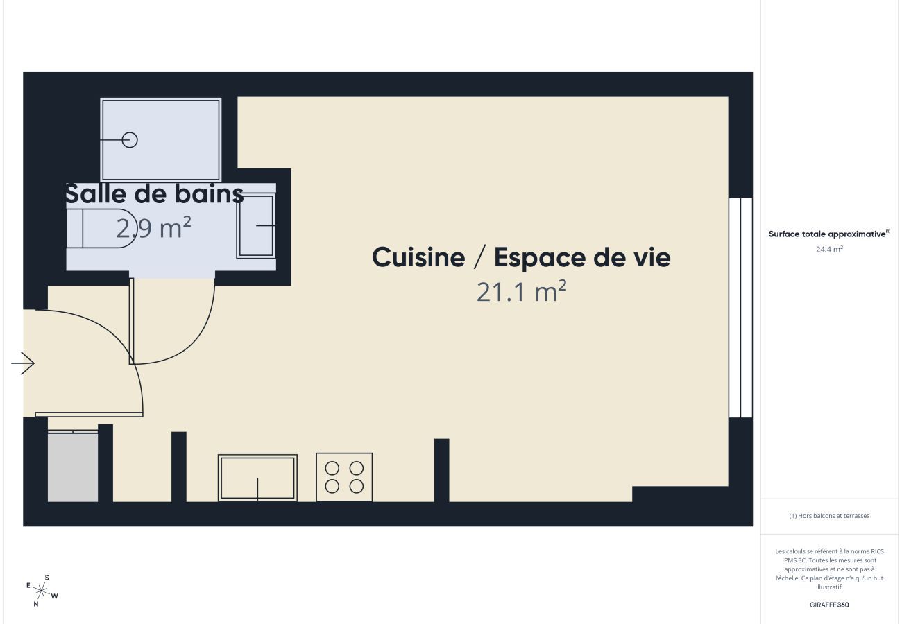 Studio in Biscarrosse - Backside Studio for 3 - Shared Pool