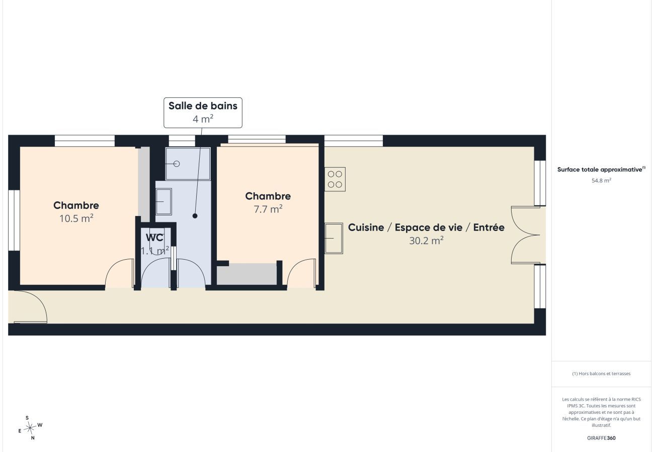 Apartment in Saint-Hilaire-de-Riez - Near beach, flat 2 adults 2 children