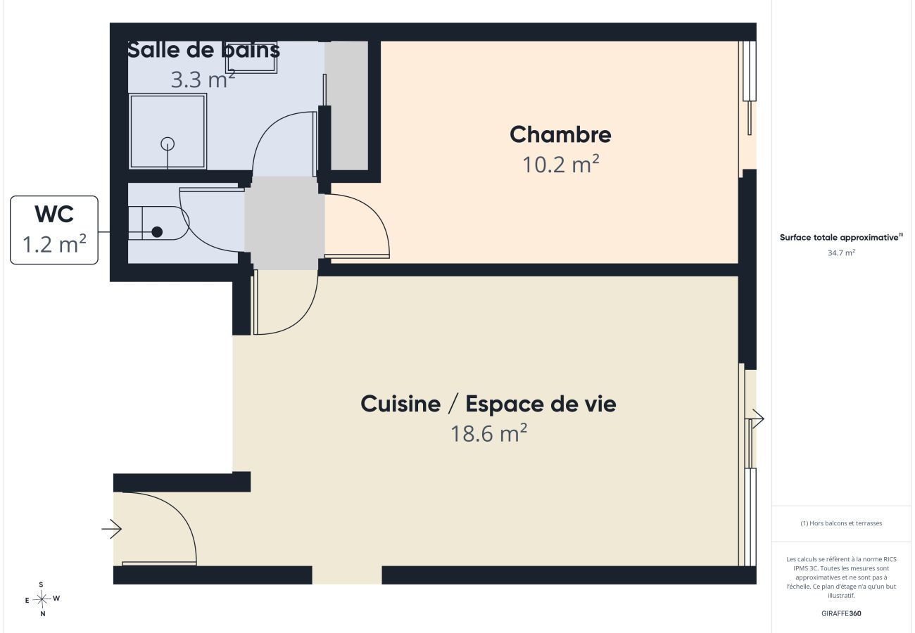 Apartment in Saint-Gilles-Croix-de-Vie - Breathtaking ocean view, stay for 2