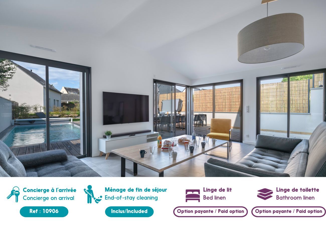 Casa en Saint-Gildas-de-Rhuys - Villa moderna para 15 con piscina - Centro