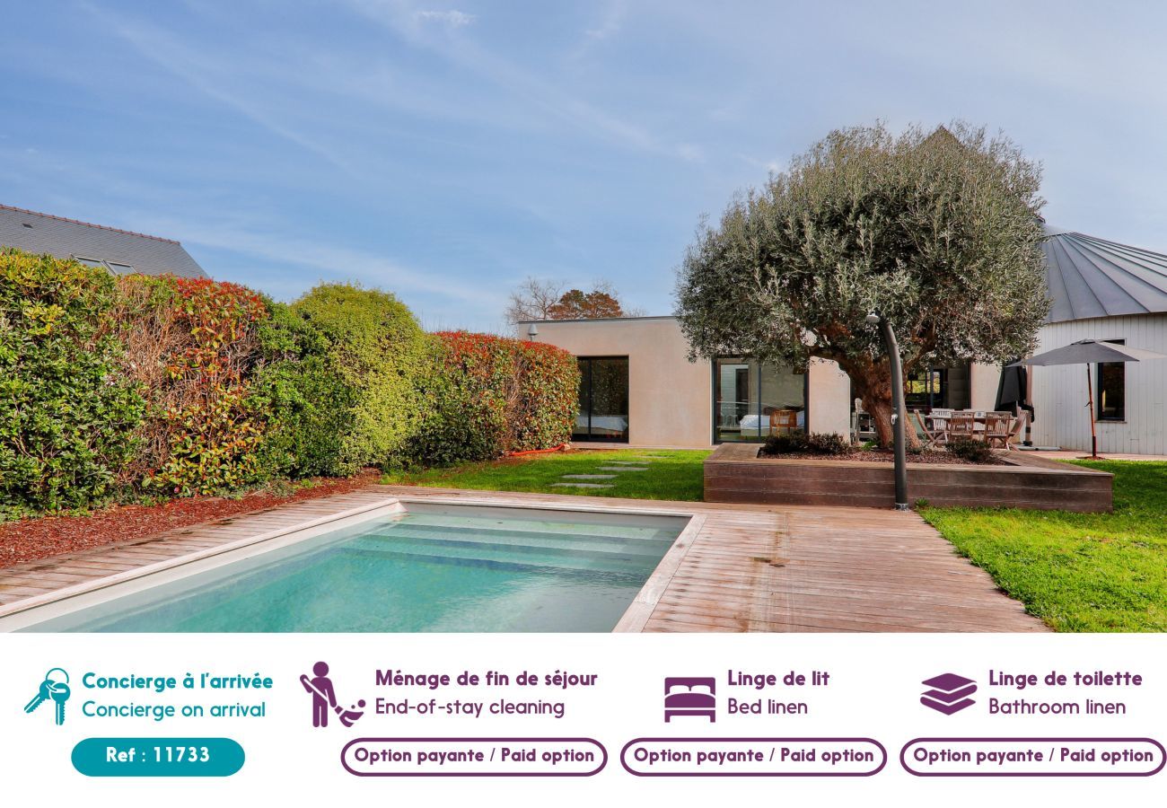 Casa en Saint-Armel - Casa con piscina para diez personas