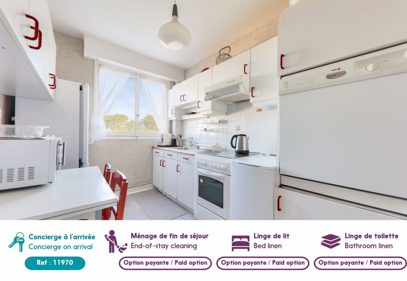 Apartamento en Saint-Philibert - 160m de la playa, vista al mar, piso para 6