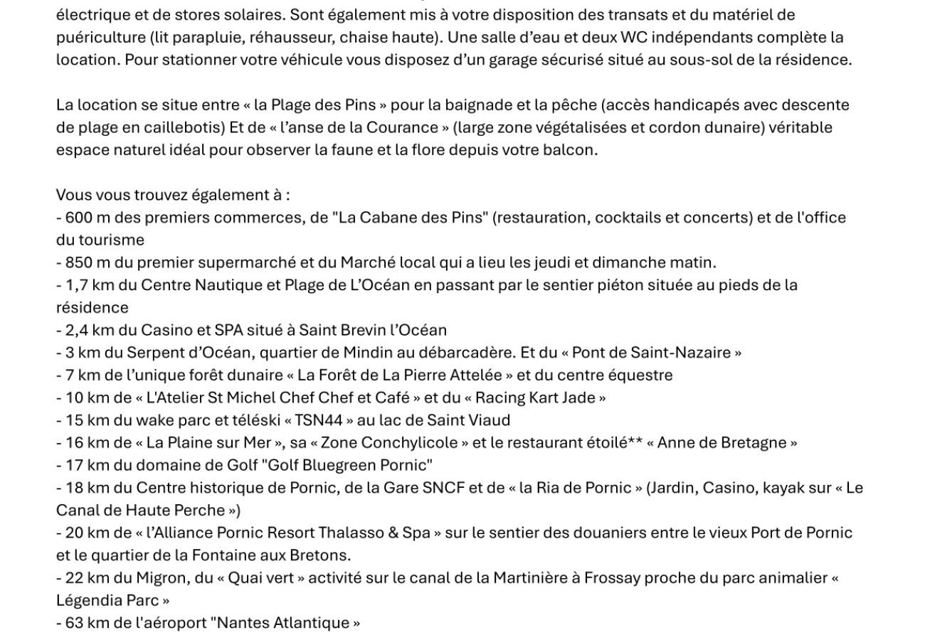 Apartamento en Saint-Brevin-les-Pins -  Aparte. Vista al mar para 4 en St Brevin