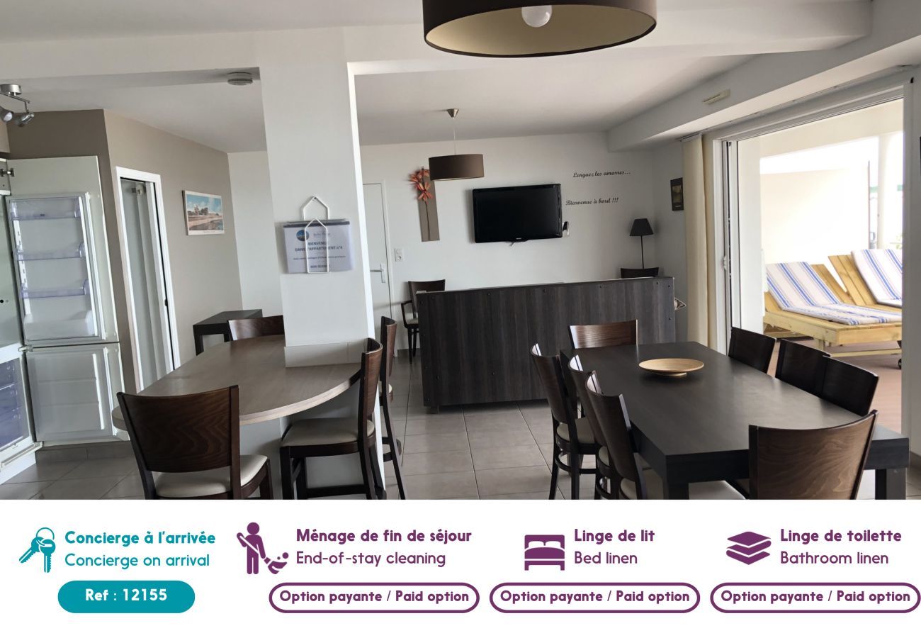 Apartamento en La Tranche-sur-Mer - Frente al mar - Apartamento para 12 - Terraza
