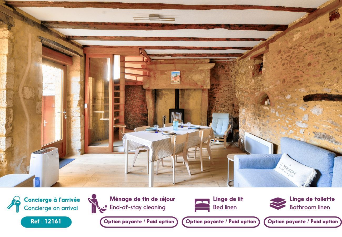 Casa en Montignac - Casa de piedra con piscina y terraza para 6