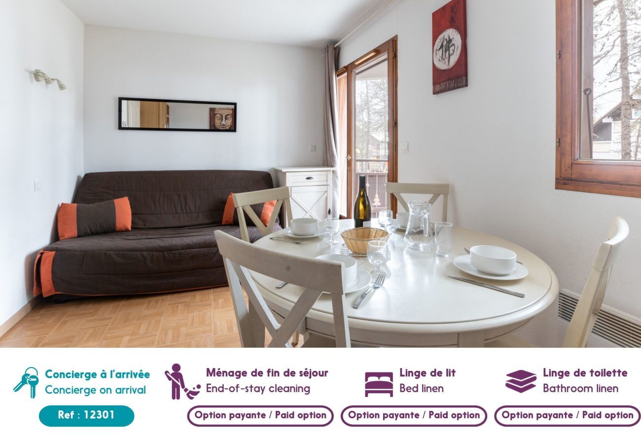 Apartamento en Le Dévoluy - La Joue du Loup, apartamento para 4, balcón