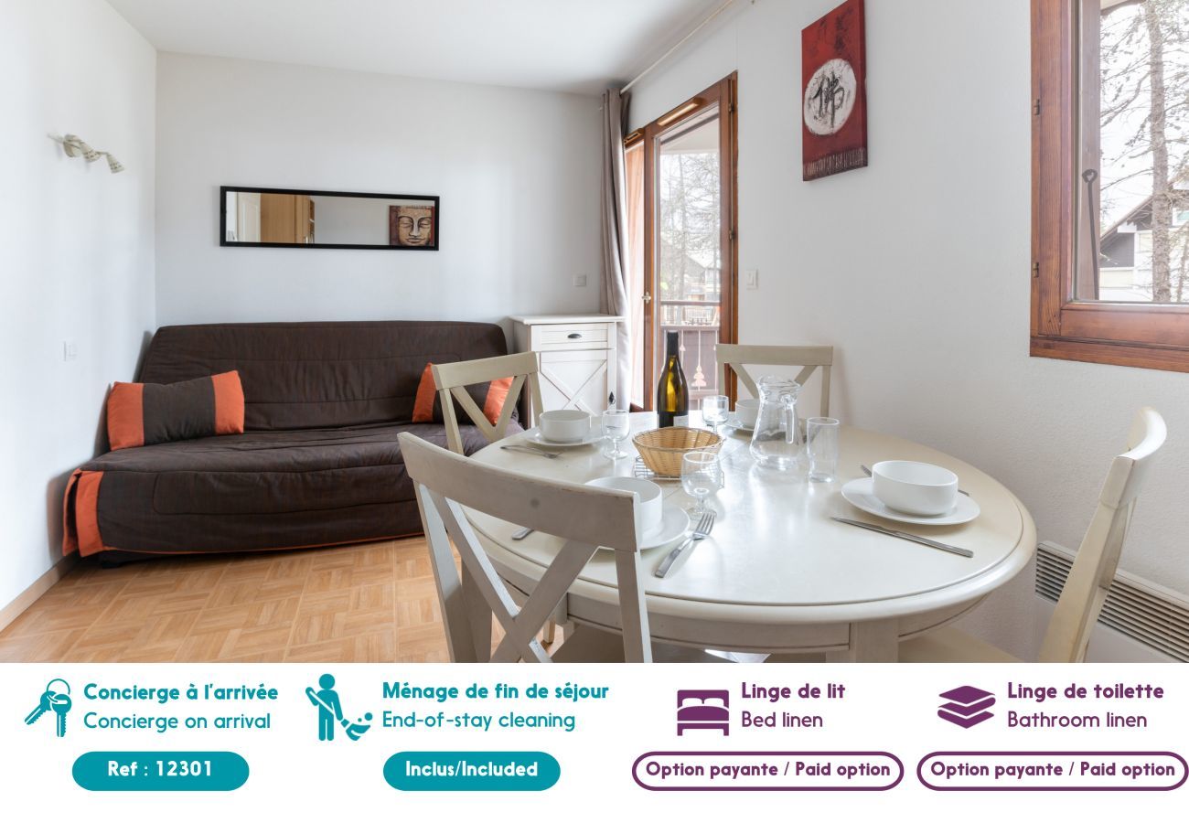 Apartamento en Le Dévoluy - La Joue du Loup, apartamento para 4, balcón
