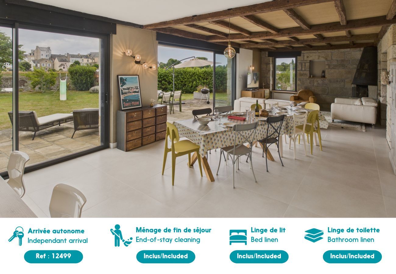 Casa en Pont-l´Abbé - Vista al río – Casa grande con jardín para 10 