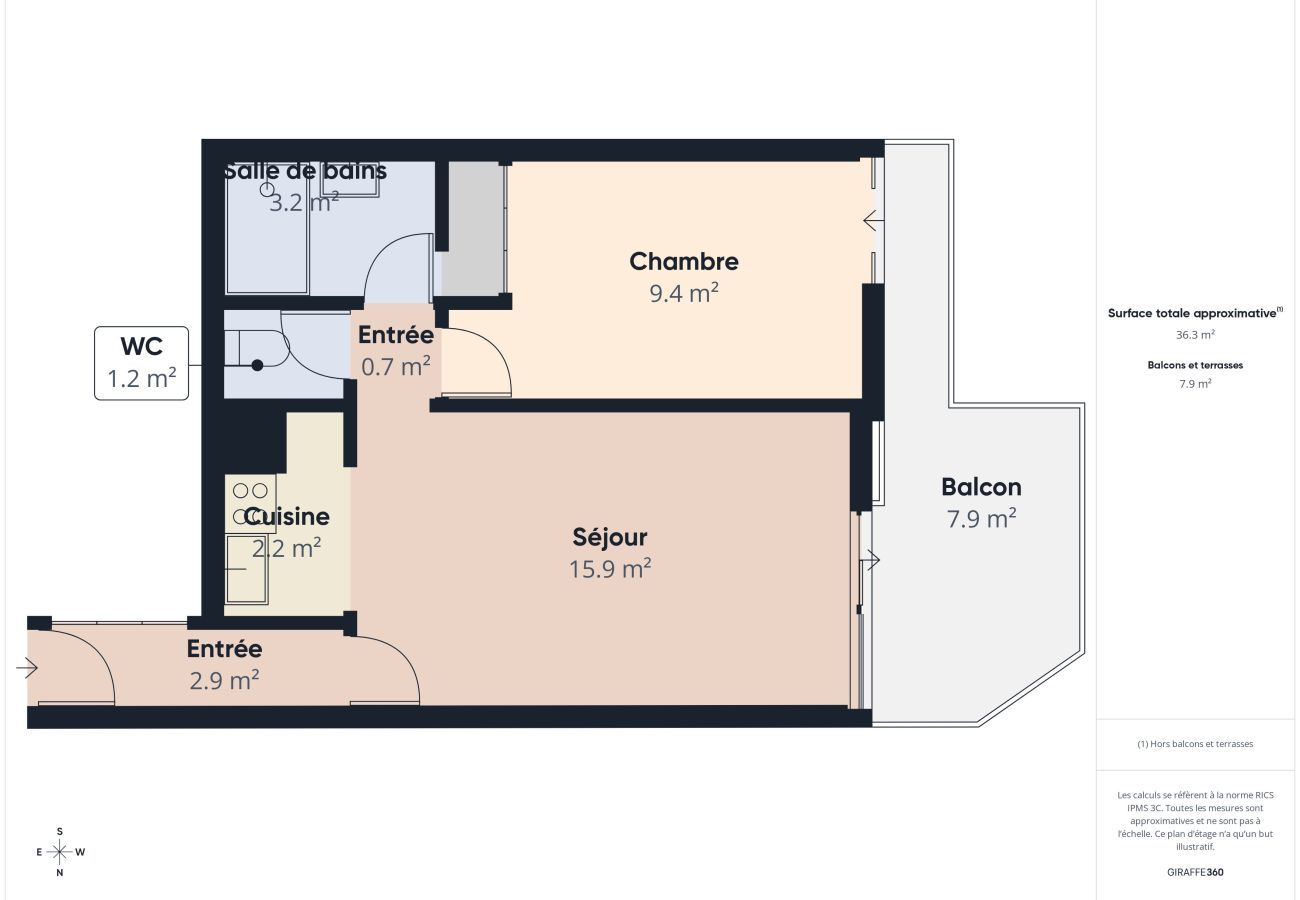 Apartamento en Saint-Gilles-Croix-de-Vie - Alojamiento para 4 con magníficas vistas al mar