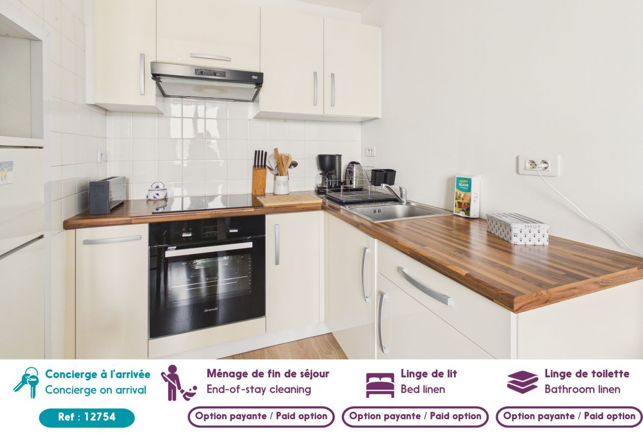 Apartamento en Fouesnant - Apartamento vista al mar para 3 a 200m de la playa