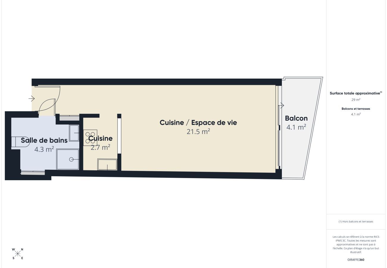 Estudio en Erquy - A 120 m playa piso luminoso 