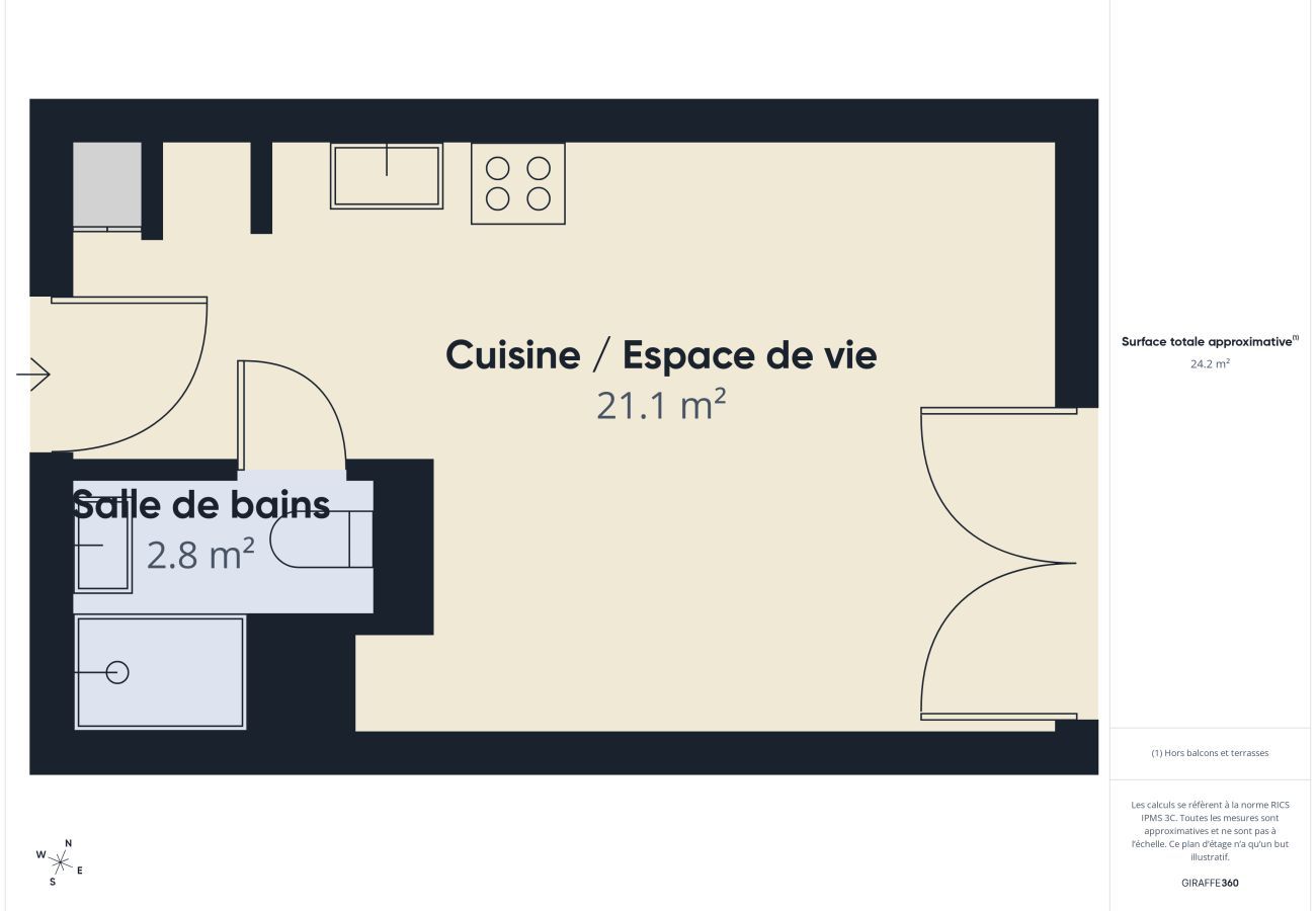 Estudio en Biscarrosse - Padang Padang - estudio 3 pers - piscina común