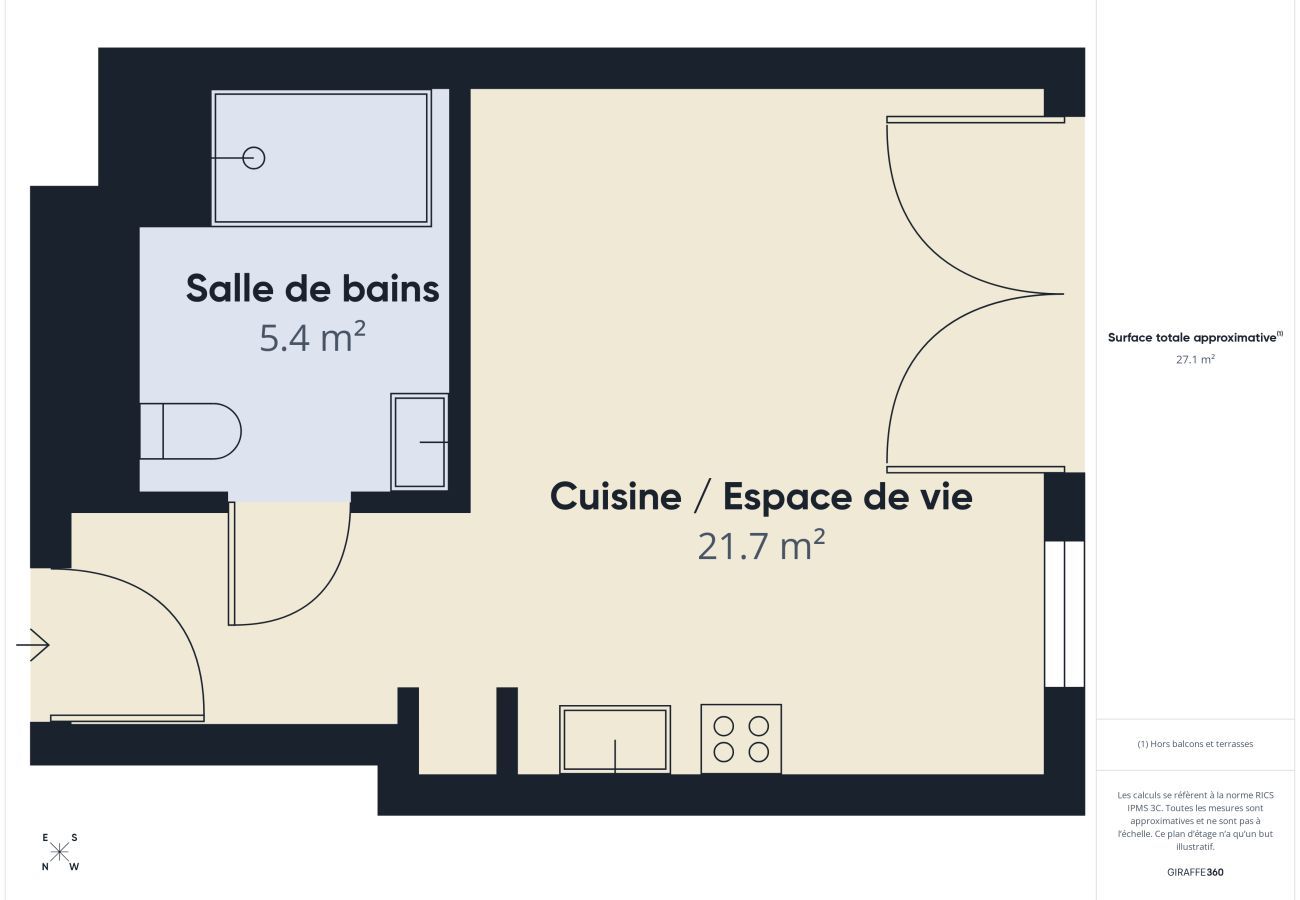 Estudio en Biscarrosse - Lance's Right - estudio 3 pers - piscina