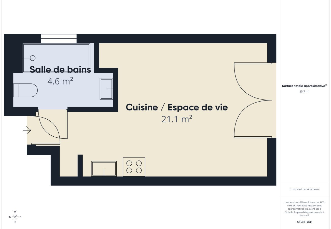 Estudio en Biscarrosse - Le Mid-Length - estudio 3 pers - piscina común