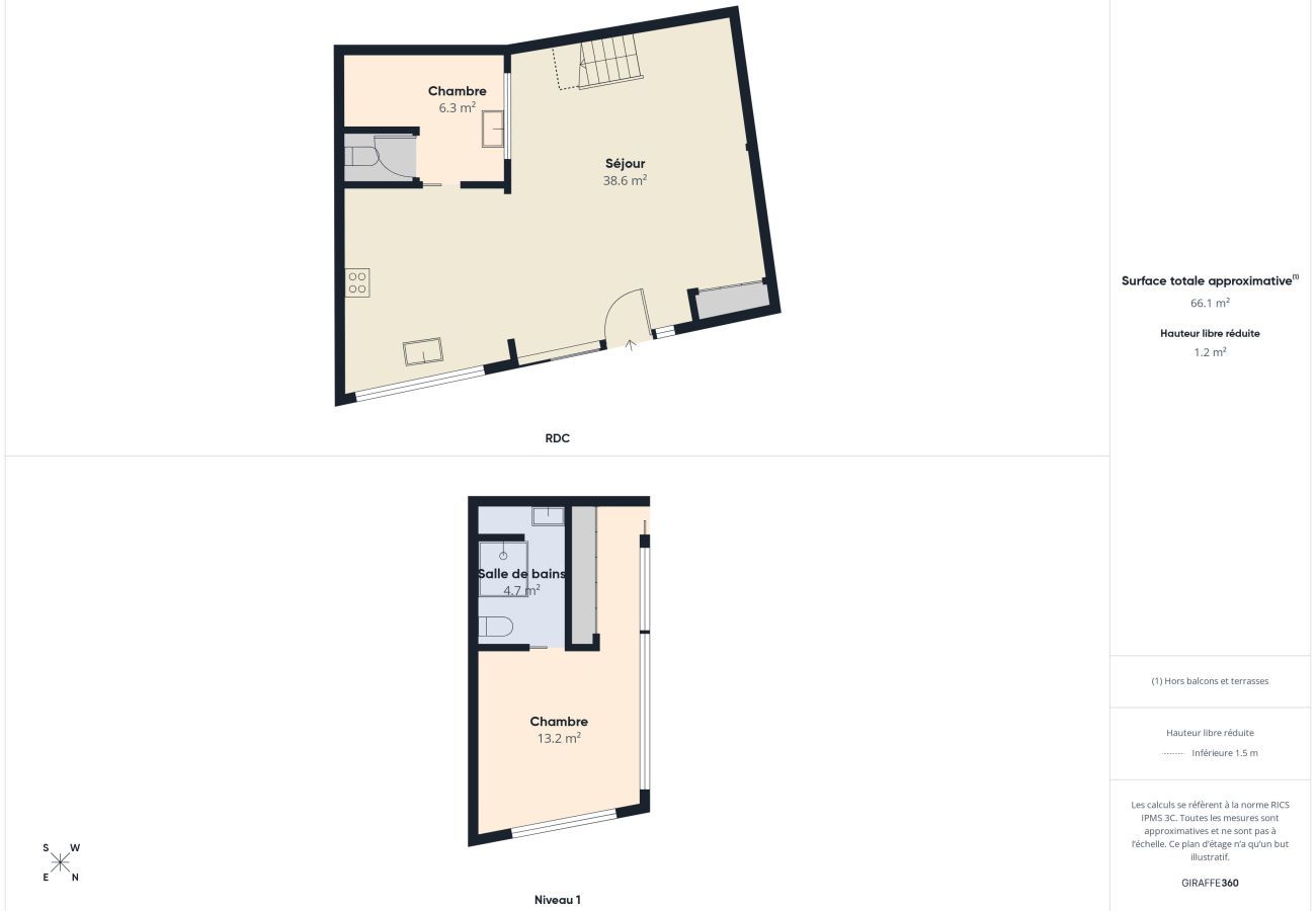 Apartamento en Pornichet - Playa a 500 m, dúplex para 4, en pleno centro