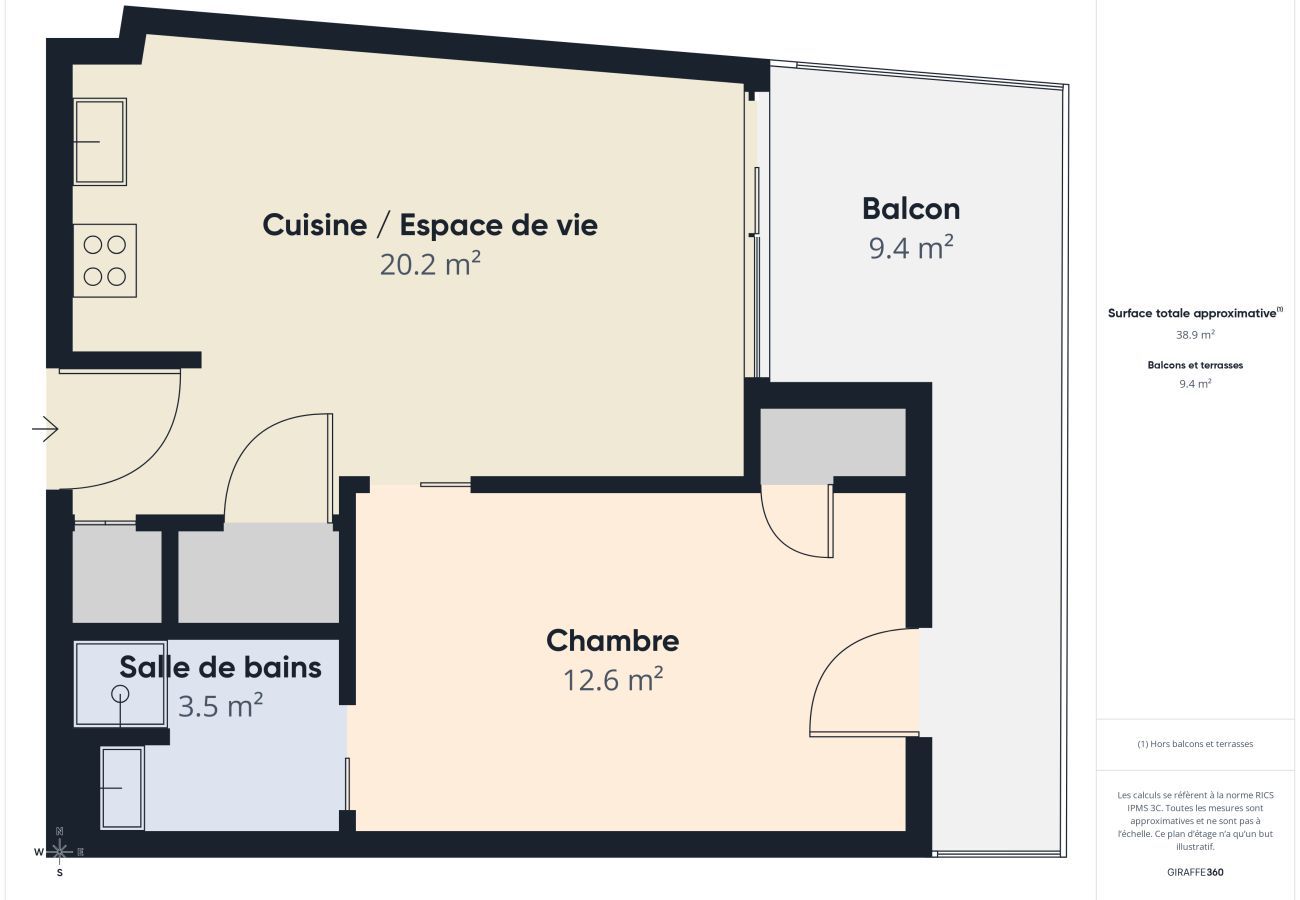 Apartamento en Le Pouliguen - A 950 m de la playa, apartamento para 2