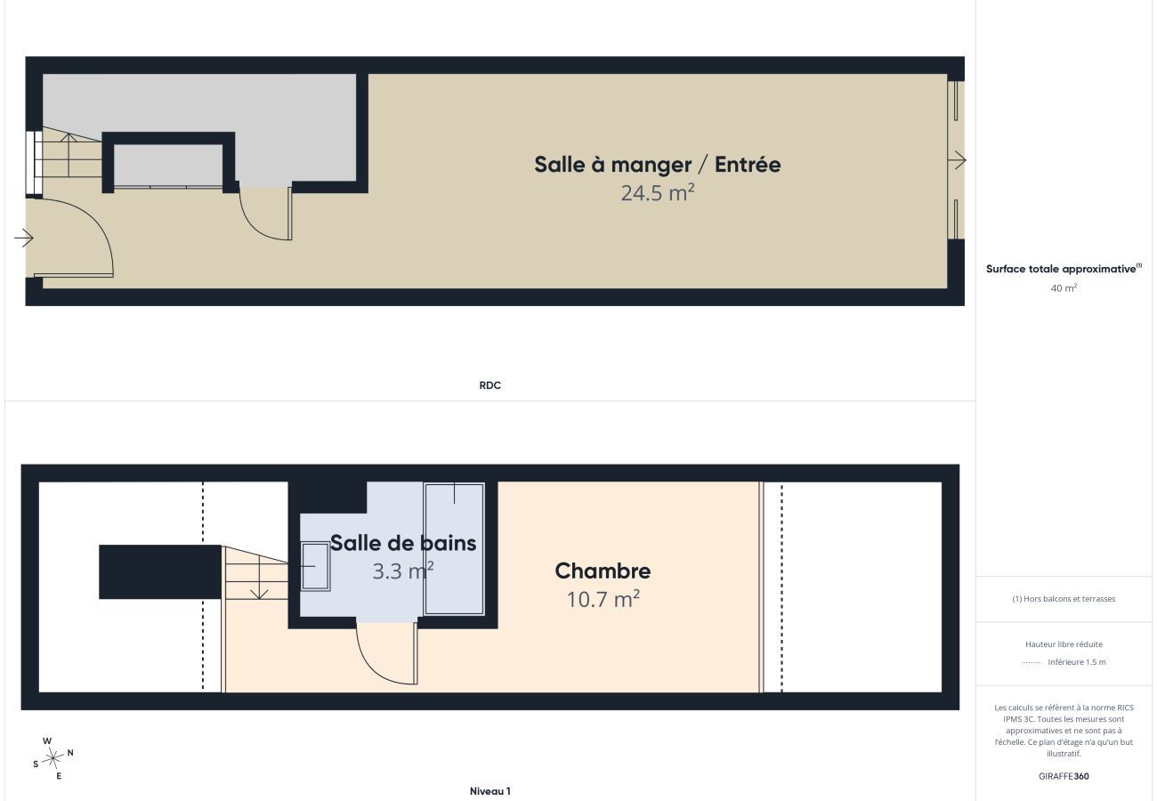 Apartamento en Le Croisic - Apartamento para 2 con vistas al mar y piscina
