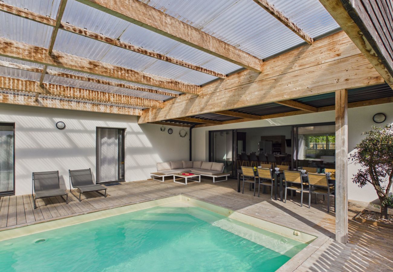 Casa en Saint-Alban - Casa 15 pers, piscina climatizada, cerca playa