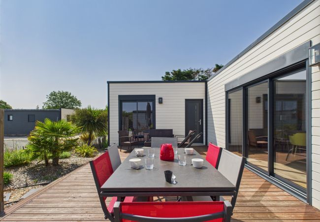 Chalet à Bretignolles-sur-Mer - Chalet climatisé pour 6- Piscine commune chauffée Chalet à Bretignolles-sur-Mer - Chalet climatisé pour 6- Piscine commune chauffée