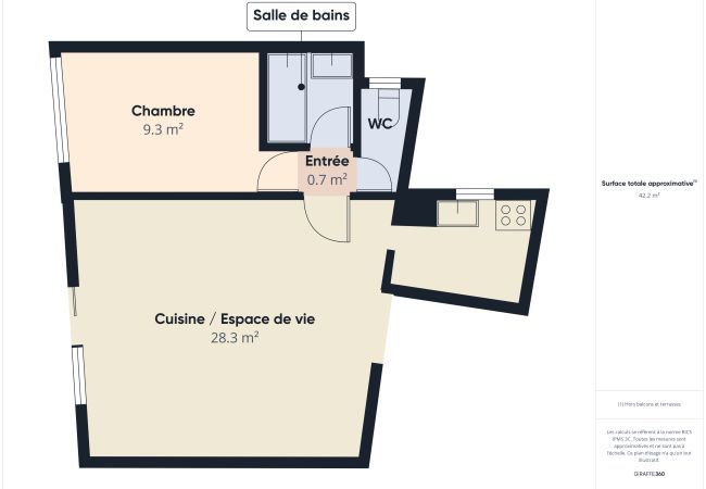 Appartement à Erquy - Vue mer - 25m de la plage, appartement pour 4 Appartement à Erquy - Vue mer - 25m de la plage, appartement pour 4