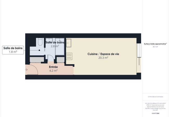 Studio à Les Sables-d´Olonne - Vue mer, joli studio pour 4 à 40m de la plage  Studio à Les Sables-d´Olonne - Vue mer, joli studio pour 4 à 40m de la plage