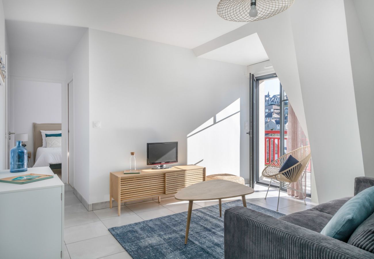 Appartement à Pléneuf-Val-André - À 50m de la plage, bel appartement sous les toits