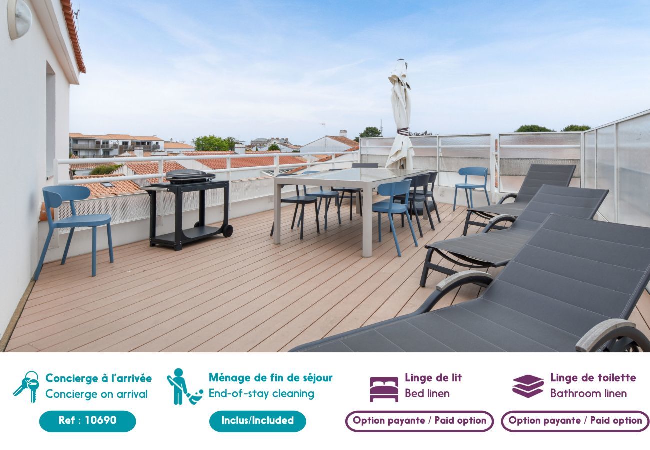Appartement à Noirmoutier-en-l´Ile - Appart pour 6 adultes et 2 enfants avec terrasse