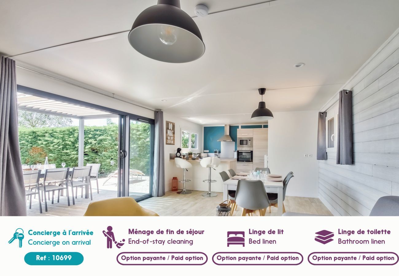 Chalet à Bretignolles-sur-Mer - Chalet pour 8 dans résidence avec piscine chauffée