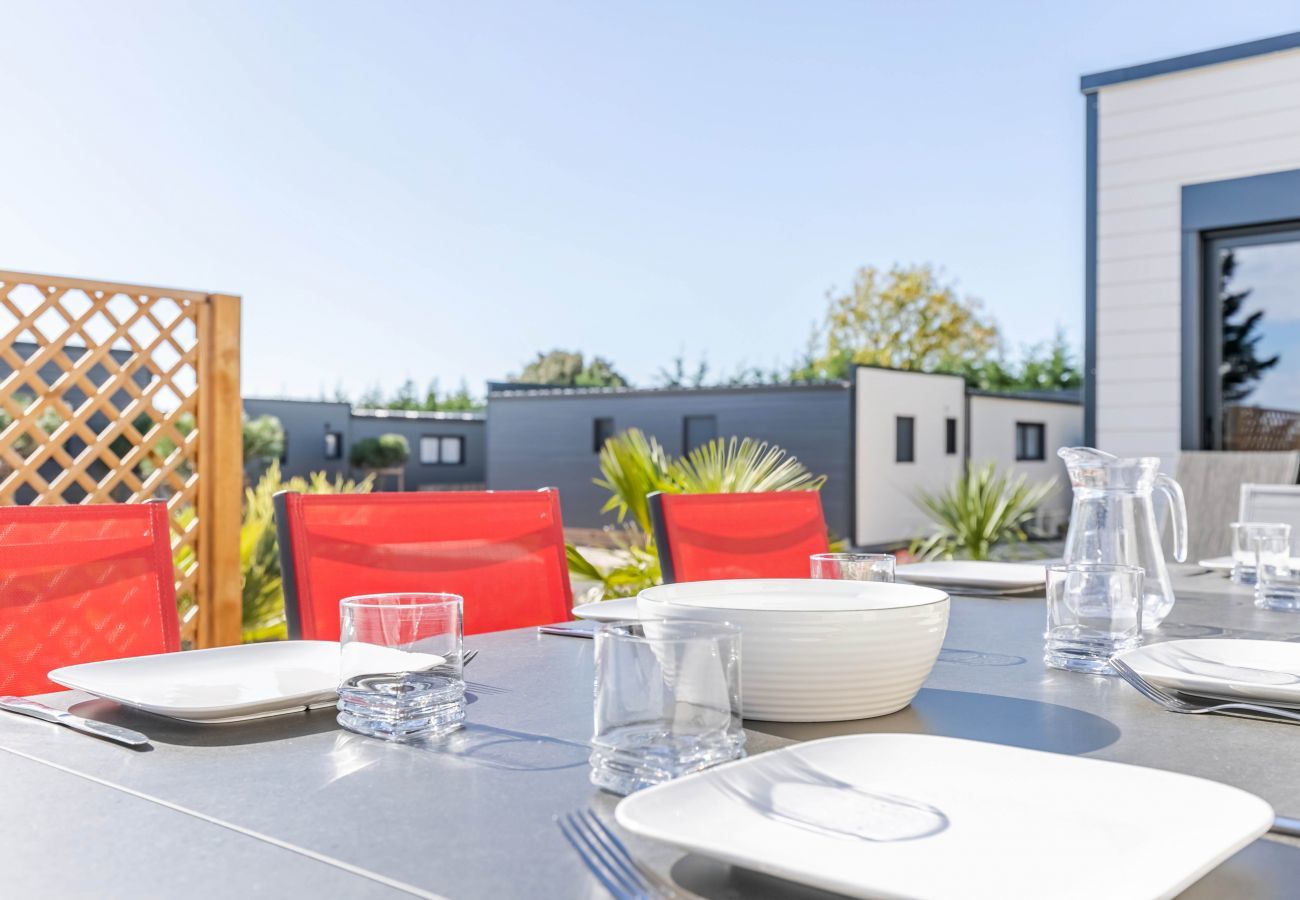 Chalet à Bretignolles-sur-Mer - Chalet climatisé pour 6- Piscine commune chauffée