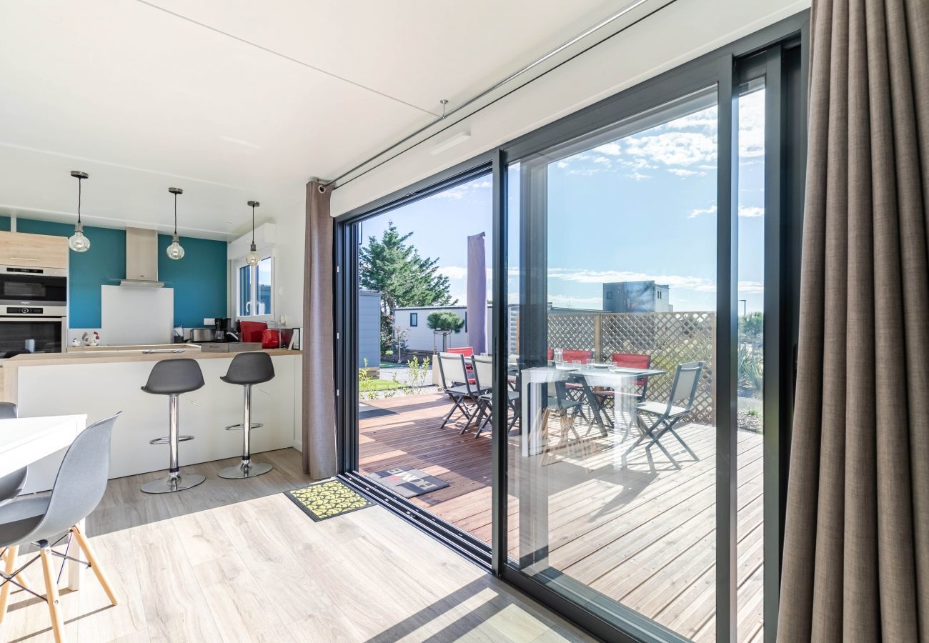 Chalet à Bretignolles-sur-Mer - Chalet climatisé pour 6- Piscine commune chauffée