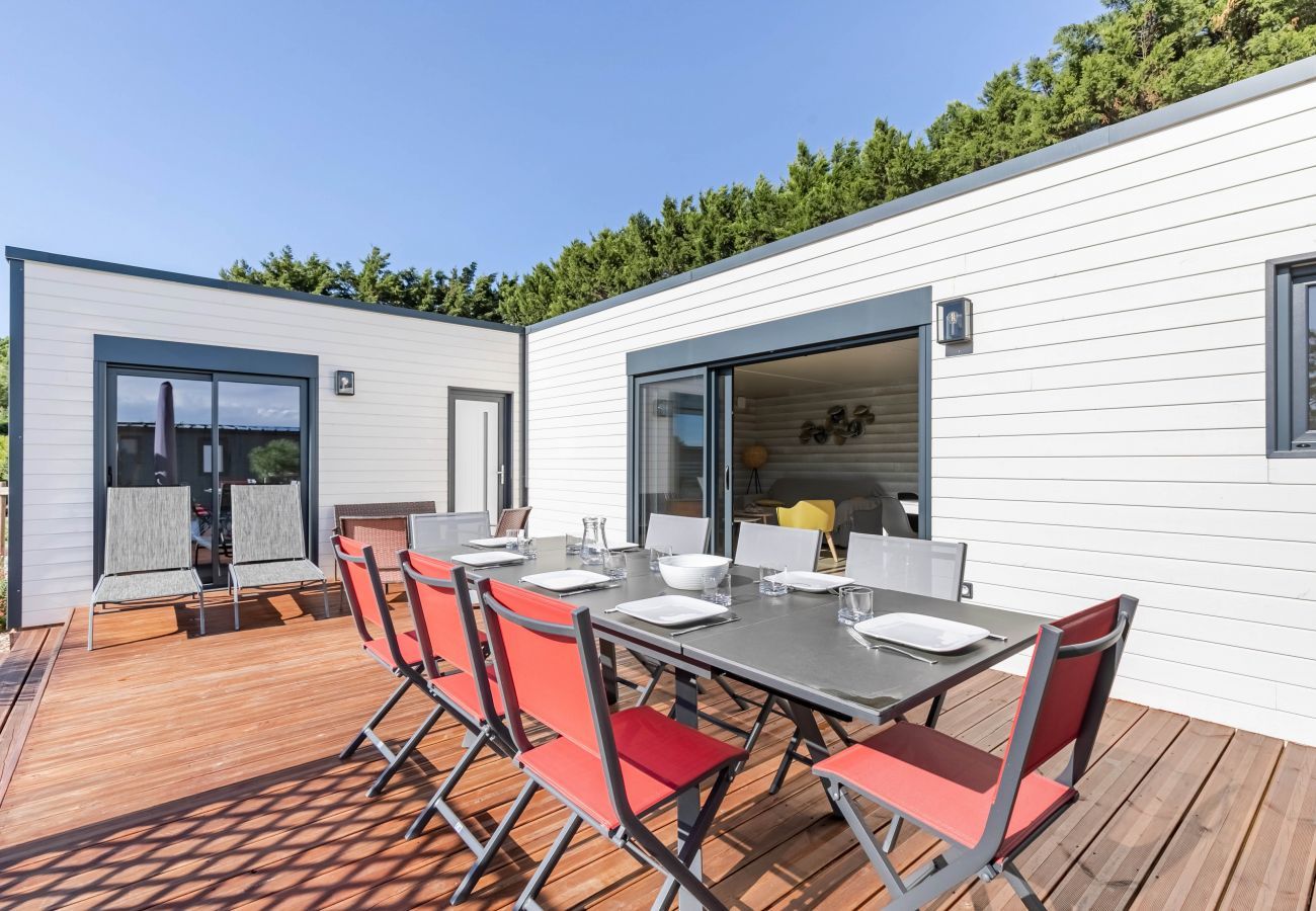 Chalet à Bretignolles-sur-Mer - Chalet climatisé pour 6- Piscine commune chauffée