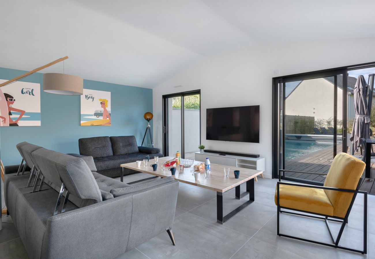 Maison à Saint-Gildas-de-Rhuys - Villa moderne pour 15 avec piscine - Centre 