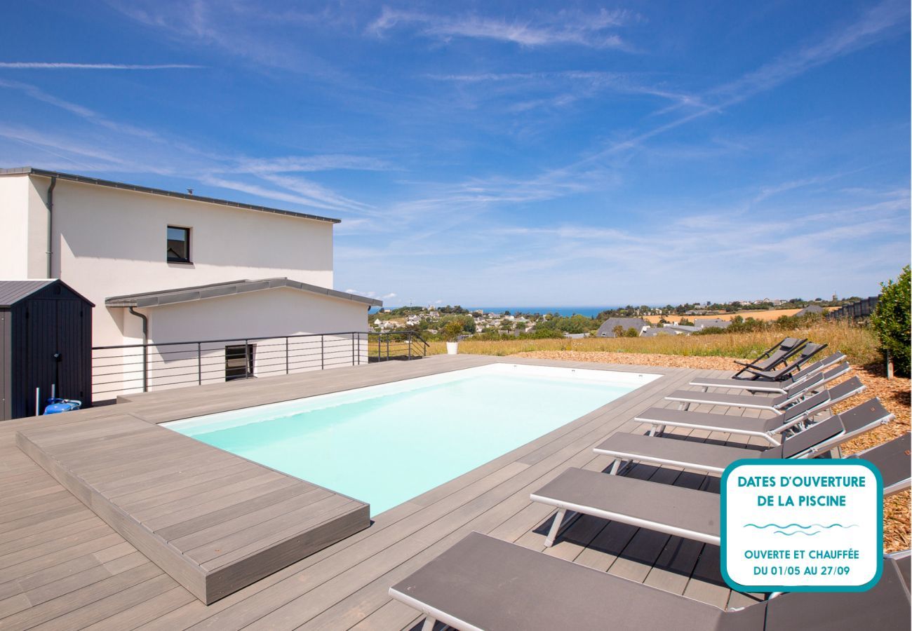 Maison à Pléneuf-Val-André - Villa neuve avec piscine vue sur mer pour 9