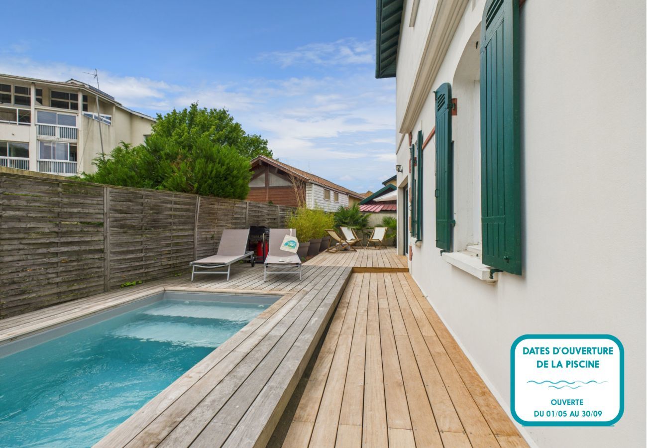 Maison à Lanton - À 300m de la plage, maison pour 7 avec piscine
