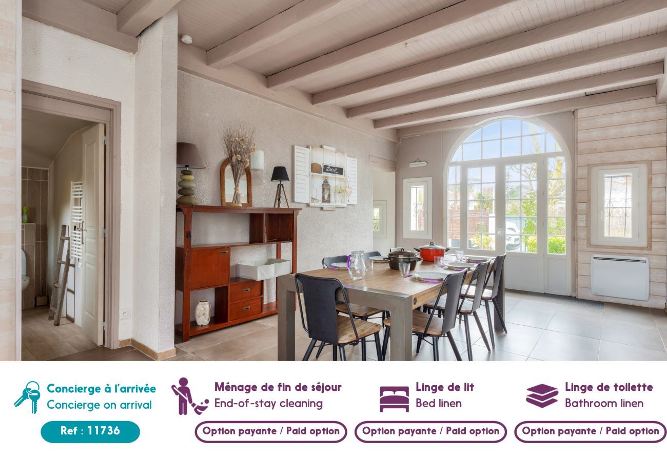 Maison à Andernos-les-Bains - À 350m plage du Betey- Maison pour 9 avec piscine