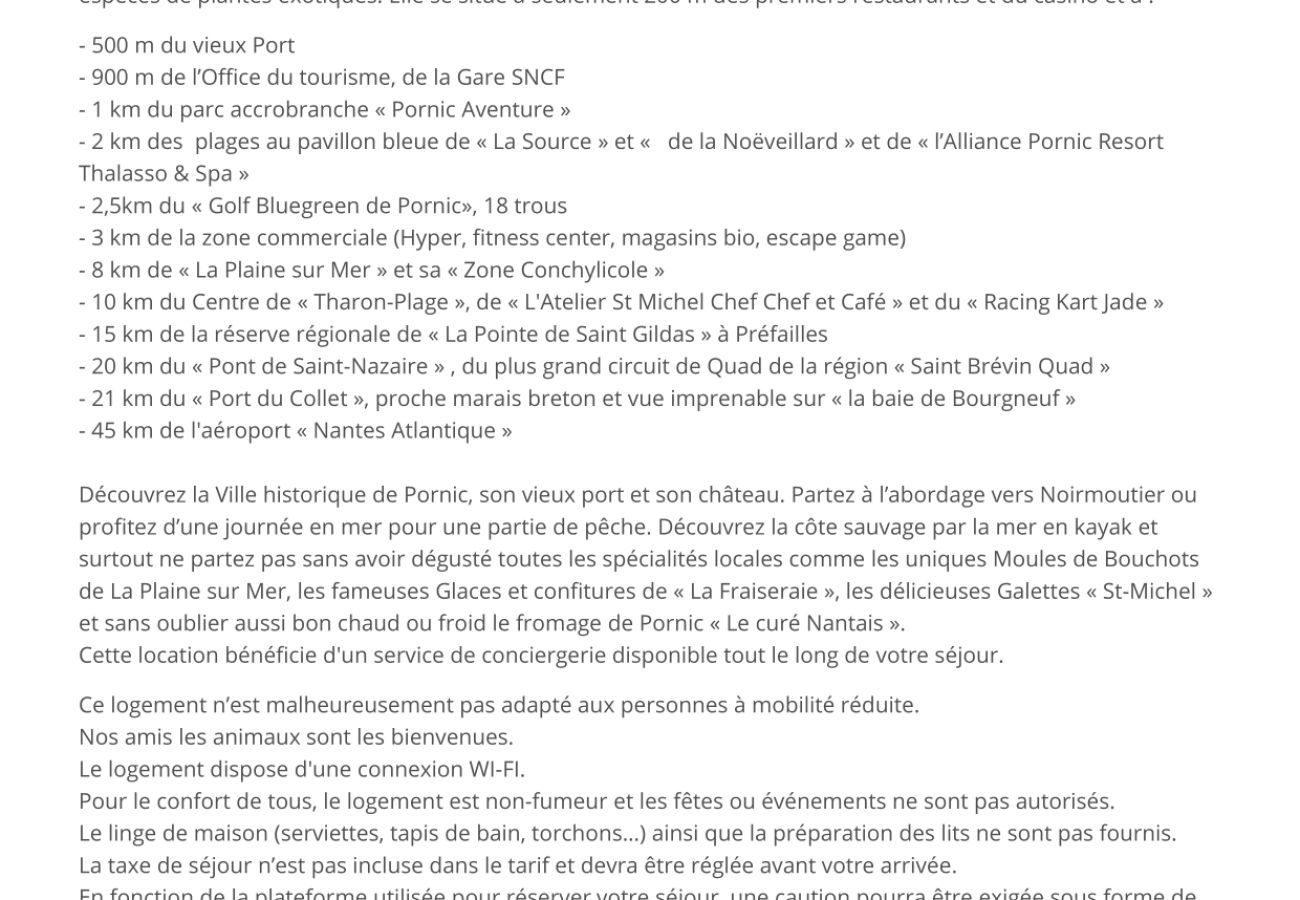 Appartement à Pornic - Rez-de-terrasse, 6 pers. centre de Pornic