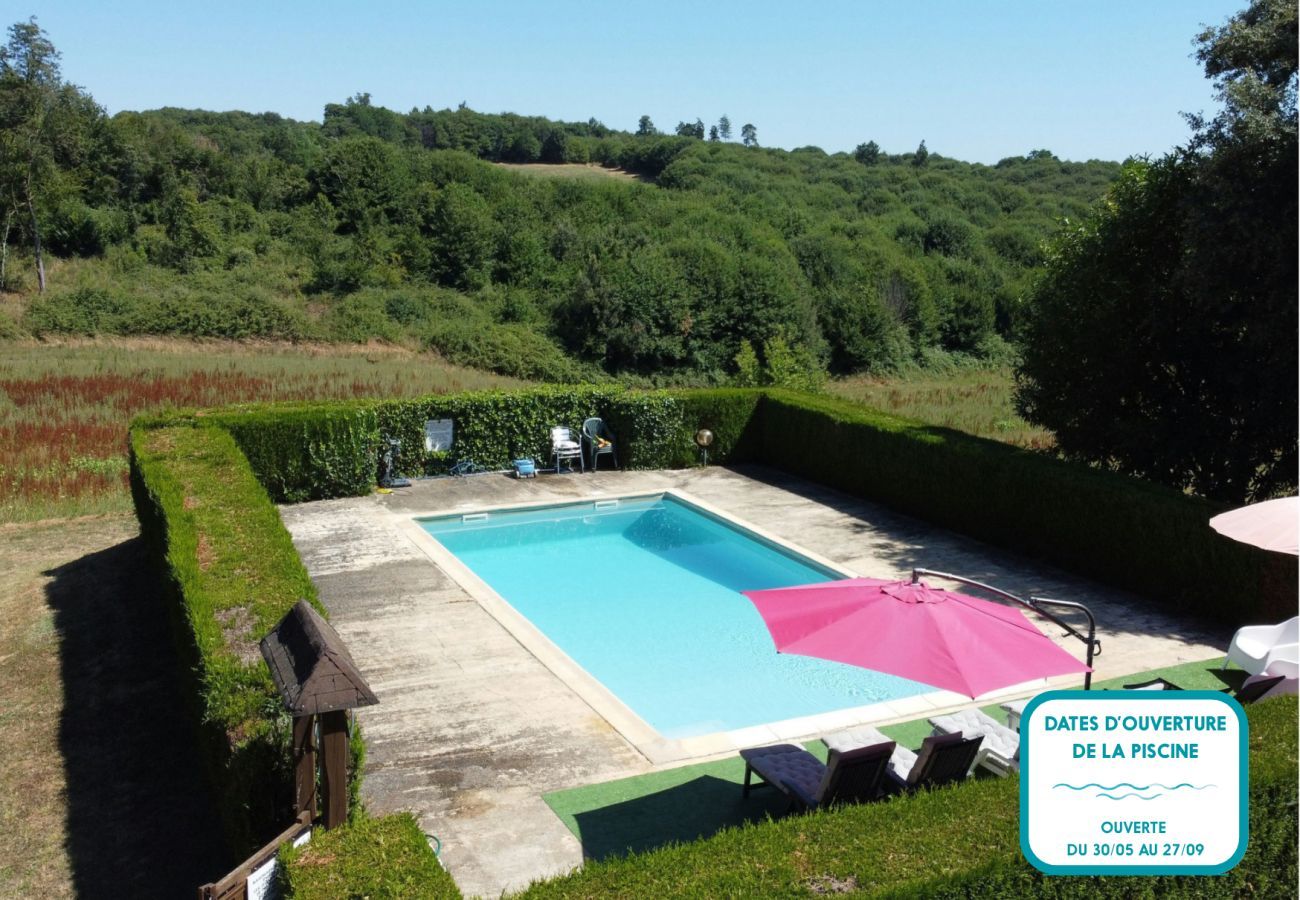 Maison à Saint-Crépin-et-Carlucet - Maison de campagne pour 6 avec piscine et jardin
