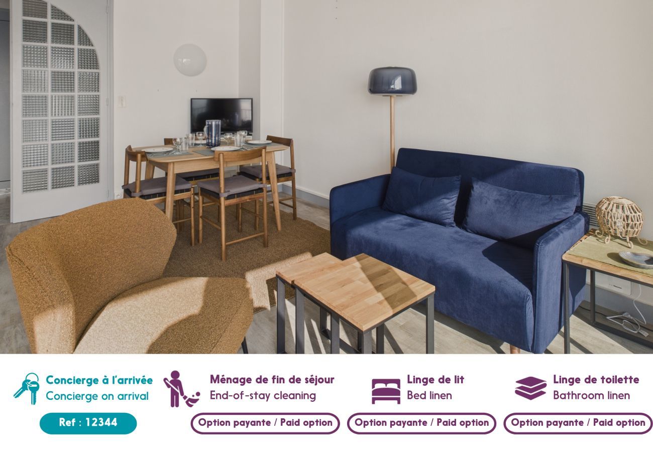 Appartement à Le Pouliguen - Balcon face à l'océan pour 4 - accès direct plage