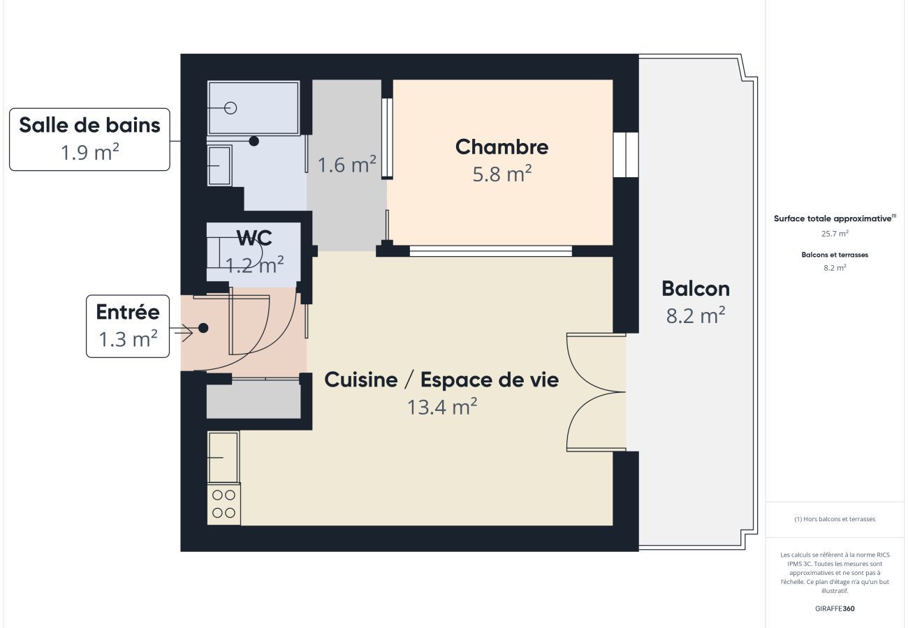 Appartement à Saint-Hilaire-de-Riez - Face à l'océan - Appart pour 4 avec balcon