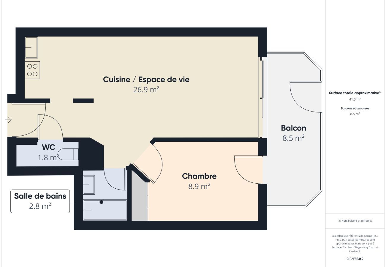 Appartement à Saint-Gilles-Croix-de-Vie - 400m de la Grande plage, 2 adultes 2 enfants